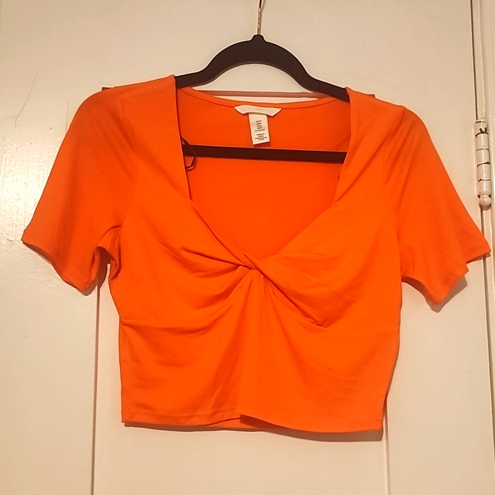 Orange crop top